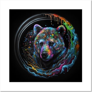 Rainbow Bear portrait Posters and Art